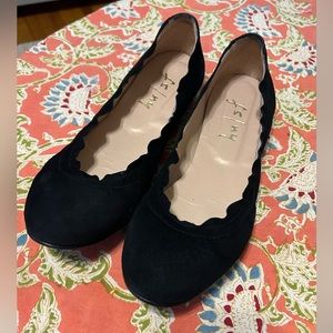 French Sole (FS/NY) black Suede Jigsaw flats | US10 women’s